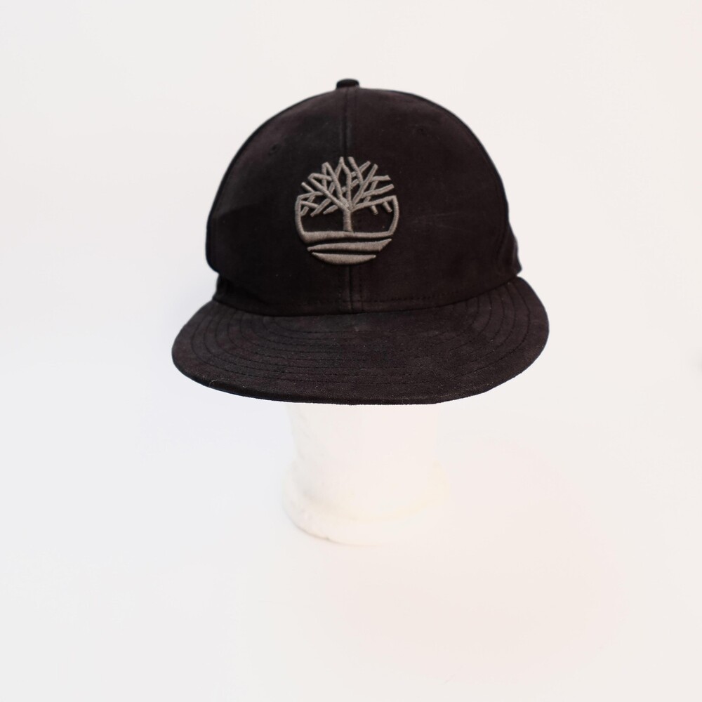 Timberland Hat Cap Snap Back Black Embroidered Tree Logo Mens One Size